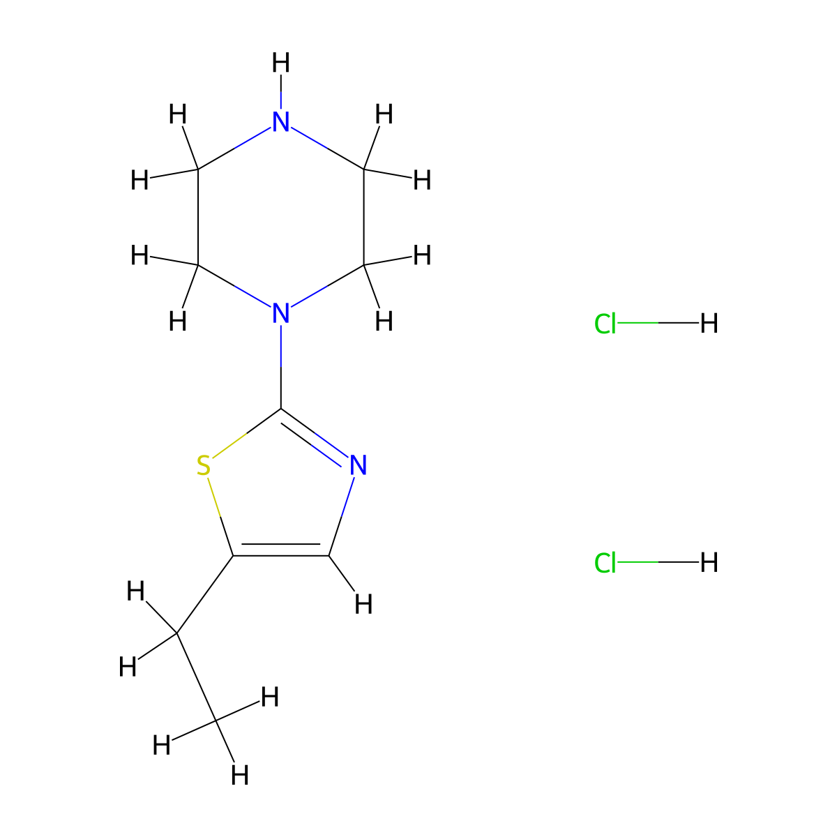 1-(5-Ethyl-1,3-thiazol-2-yl)piperazine dihydrochloride molecular structure, CAS 2866318-36-5