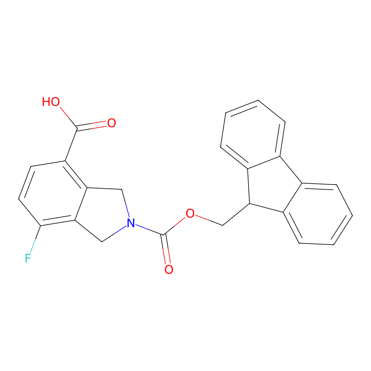2-{[(9H-fluoren-9-yl)methoxy]carbonyl}-7-fluoro-2,3-dihydro-1H-isoindole-4-carboxylic acid molecular structure, CAS 2866318-38-7