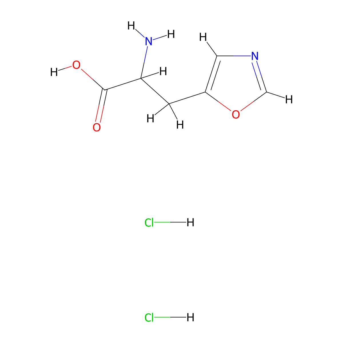 2-Amino-3-(1,3-oxazol-5-yl)propanoic acid dihydrochloride molecular structure, CAS 2866318-39-8