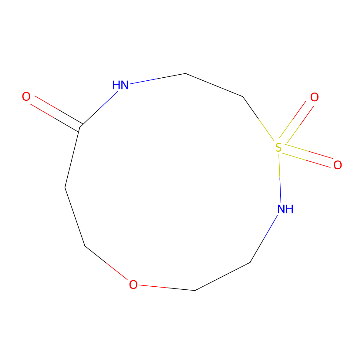 1-Oxa-5lambda6-thia-4,8-diazacycloundecane-5,5,9-trione molecular structure, CAS 2866318-47-8