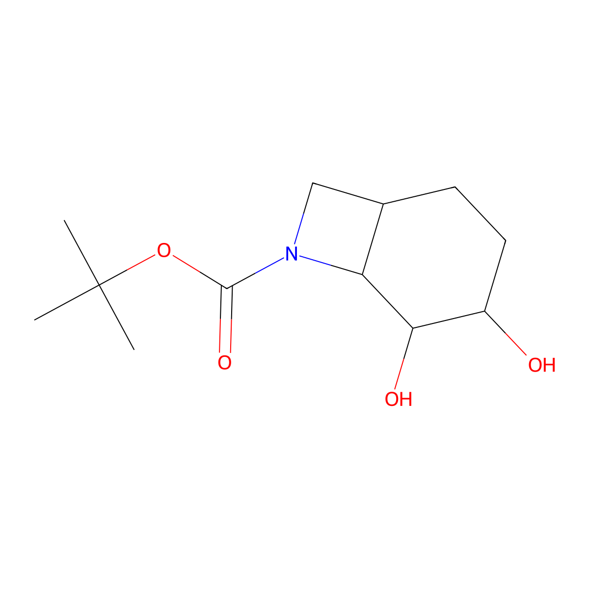 tert-butyl (1RS,4RS&,5SR&,6SR)-4,5-dihydroxy-7-azabicyclo[4.2.0]octane-7-carboxylate molecular structure, CAS 2866318-52-5