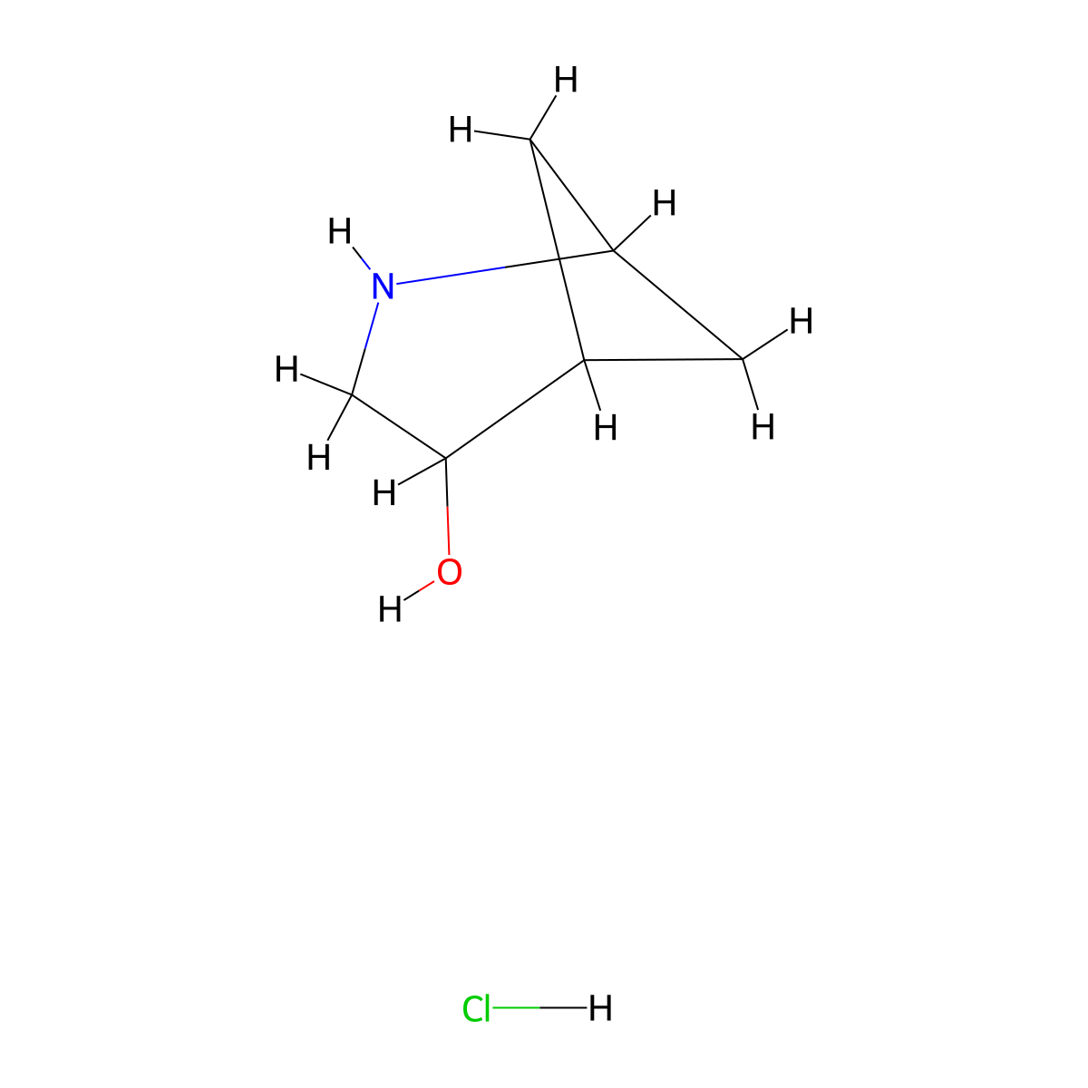 2-Azabicyclo[3.1.1]heptan-4-ol hydrochloride molecular structure, CAS 2866318-54-7