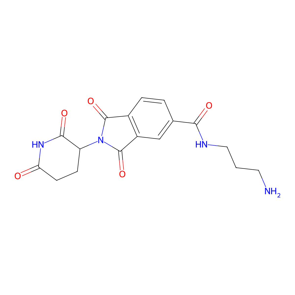 N-(3-aminopropyl)-2-(2,6-dioxopiperidin-3-yl)-1,3-dioxo-2,3-dihydro-1H-isoindole-5-carboxamide molecular structure, CAS 2866318-64-9
