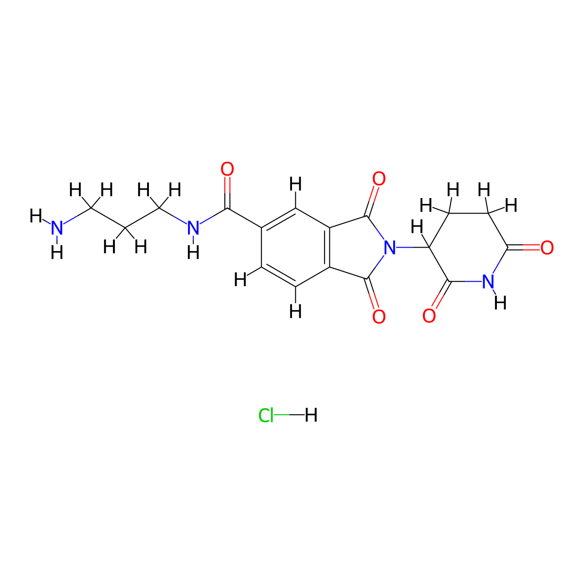 N-(3-aminopropyl)-2-(2,6-dioxopiperidin-3-yl)-1,3-dioxo-2,3-dihydro-1H-isoindole-5-carboxamide hydrochloride molecular structure, CAS 2866318-65-0