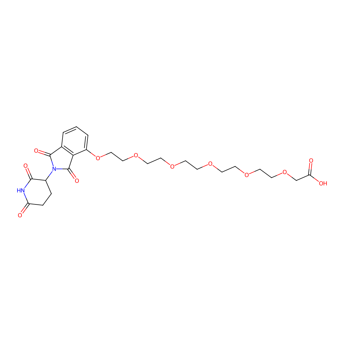 17-{[2-(2,6-dioxopiperidin-3-yl)-1,3-dioxo-2,3-dihydro-1H-isoindol-4-yl]oxy}-3,6,9,12,15-pentaoxaheptadecanoic acid molecular structure, CAS 2866318-69-4