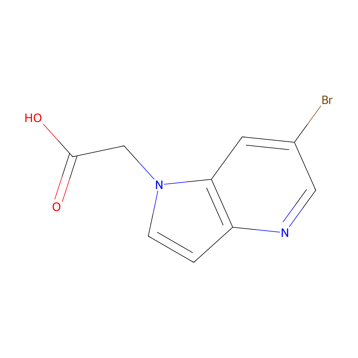 2-{6-bromo-1H-pyrrolo[3,2-b]pyridin-1-yl}acetic acid molecular structure, CAS 2866318-70-7