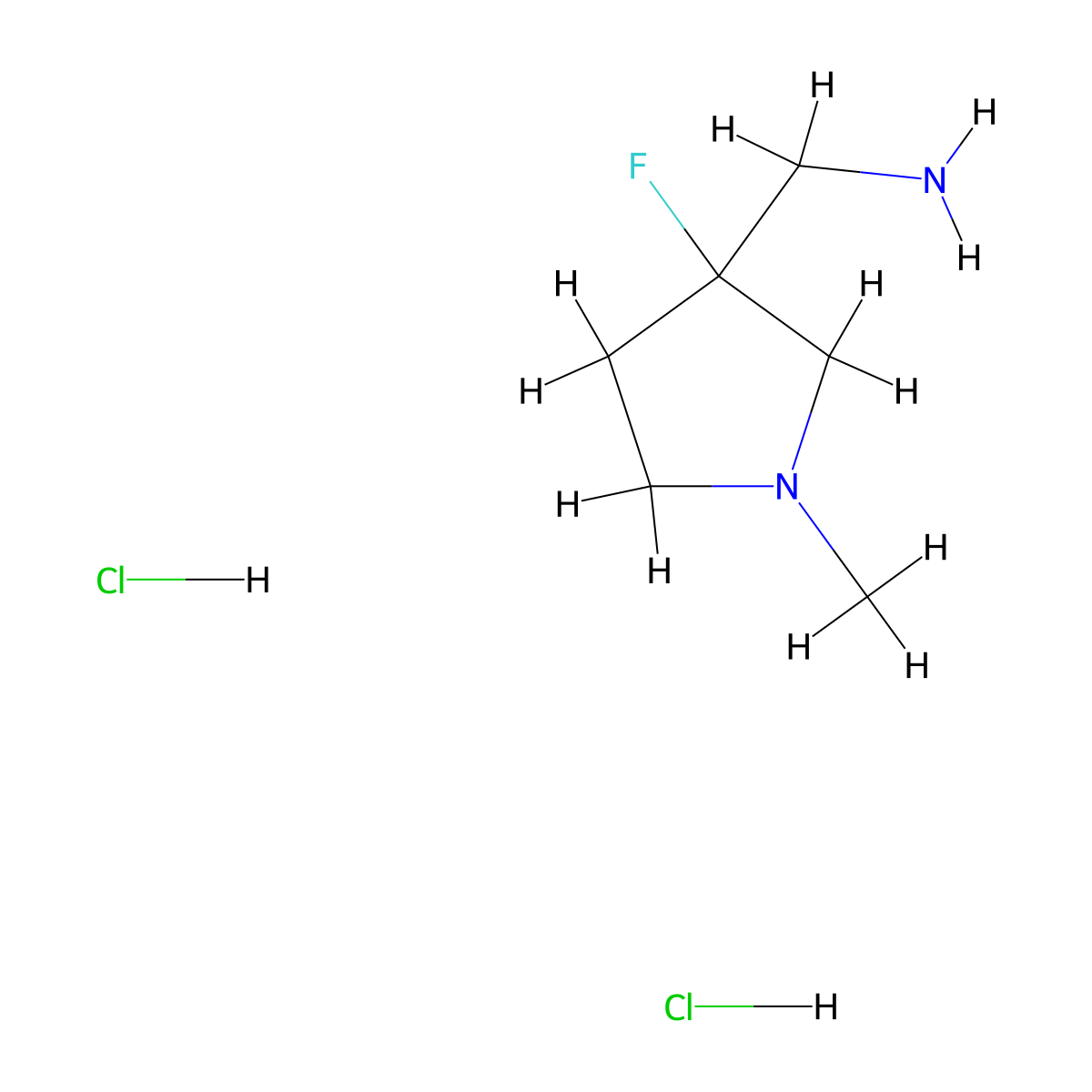 1-(3-Fluoro-1-methylpyrrolidin-3-yl)methanamine dihydrochloride molecular structure, CAS 2866318-71-8