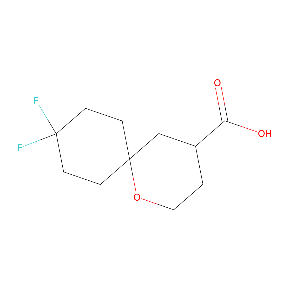 9,9-Difluoro-1-oxaspiro[5.5]undecane-4-carboxylic acid molecular structure, CAS 2866318-84-3