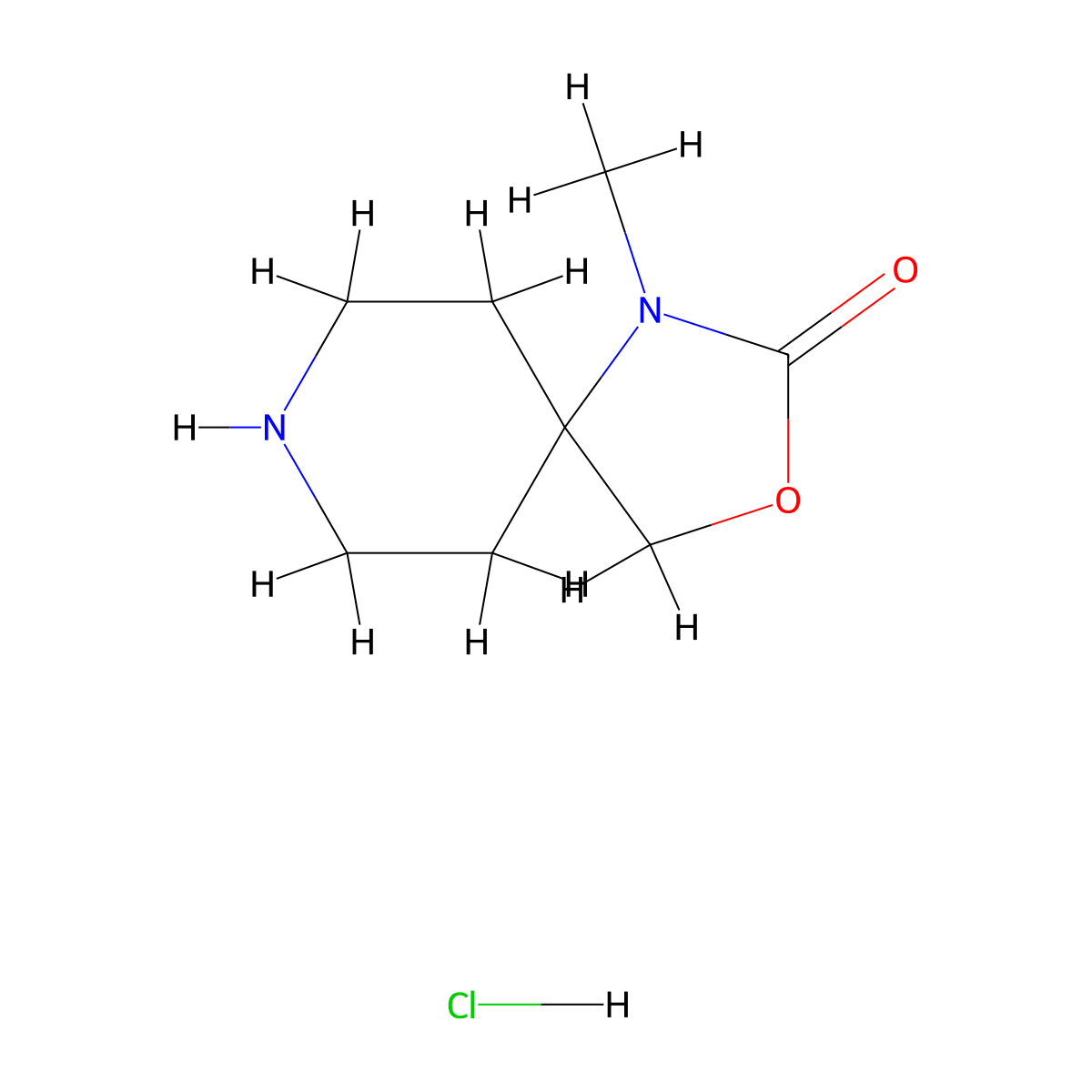 1-Methyl-3-oxa-1,8-diazaspiro[4.5]decan-2-one hydrochloride molecular structure, CAS 2866318-86-5