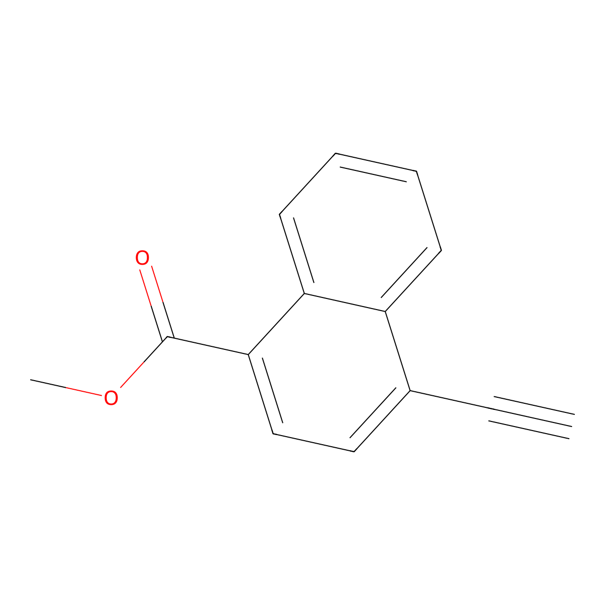 Methyl 4-ethynylnaphthalene-1-carboxylate molecular structure, CAS 2866318-98-9