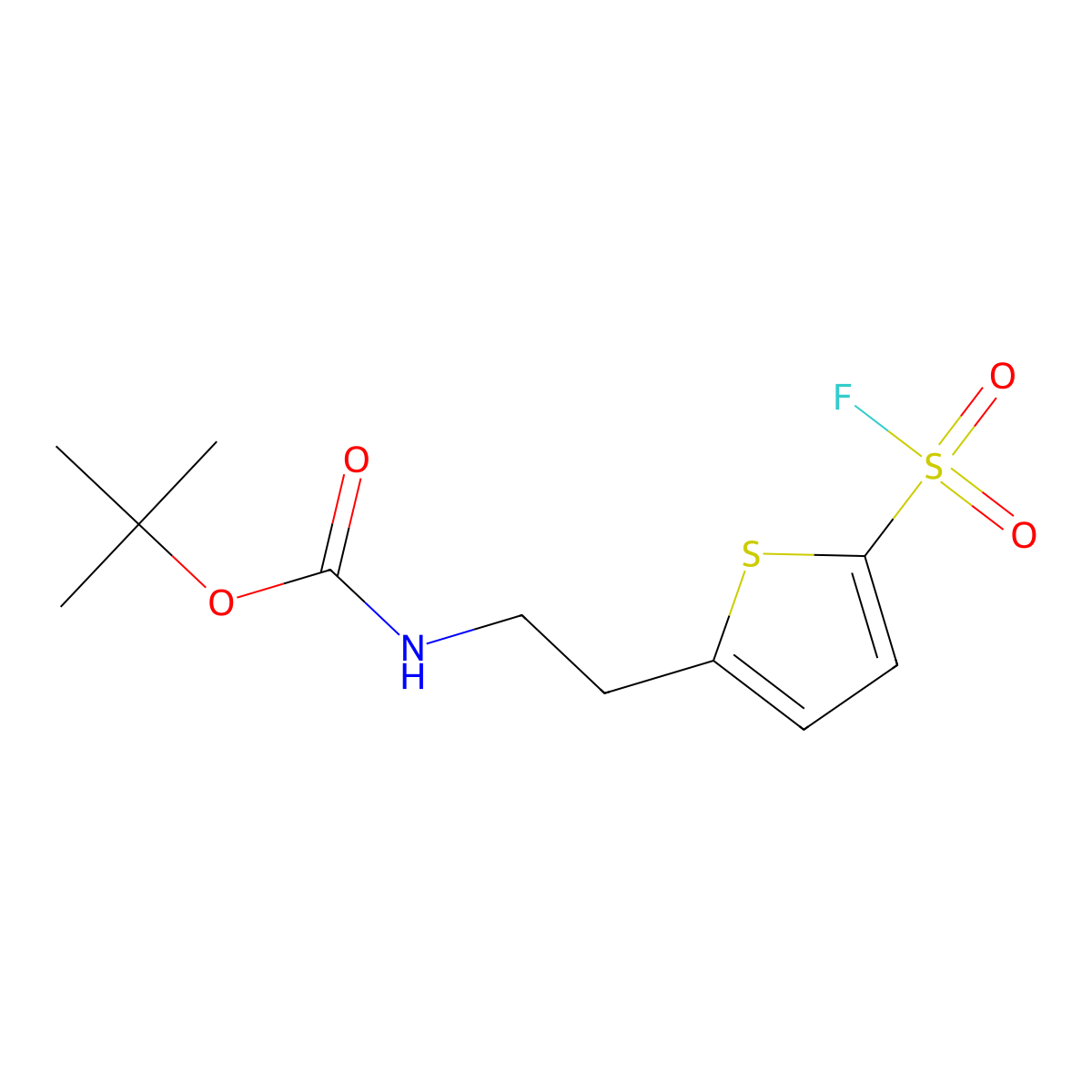 tert-butyl N-{2-[5-(fluorosulfonyl)thiophen-2-yl]ethyl}carbamate molecular structure, CAS 2866319-01-7