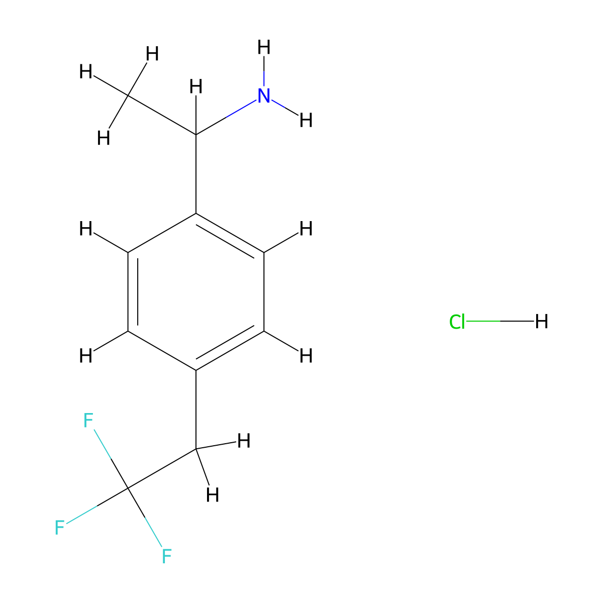 1-(4-(2,2,2-Trifluoroethyl)phenyl)ethan-1-amine hydrochloride molecular structure, CAS 2866319-03-9