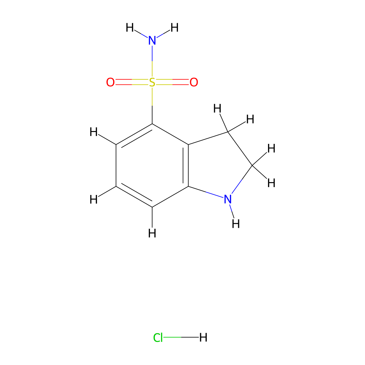 2,3-dihydro-1H-indole-4-sulfonamide hydrochloride molecular structure, CAS 2866319-08-4