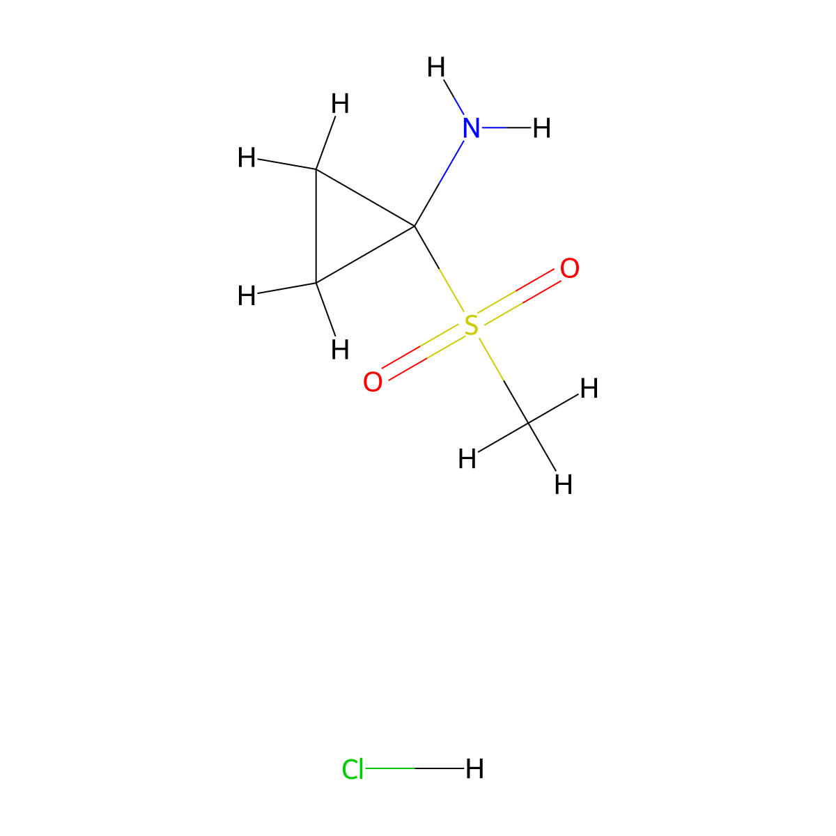 1-Methanesulfonylcyclopropan-1-amine hydrochloride molecular structure, CAS 2866319-17-5