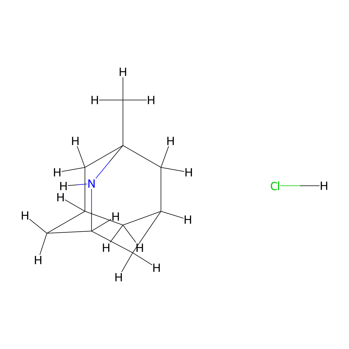 1-Methyl-2-azatricyclo[3.3.1.1,3,7]decane hydrochloride molecular structure, CAS 2866319-19-7