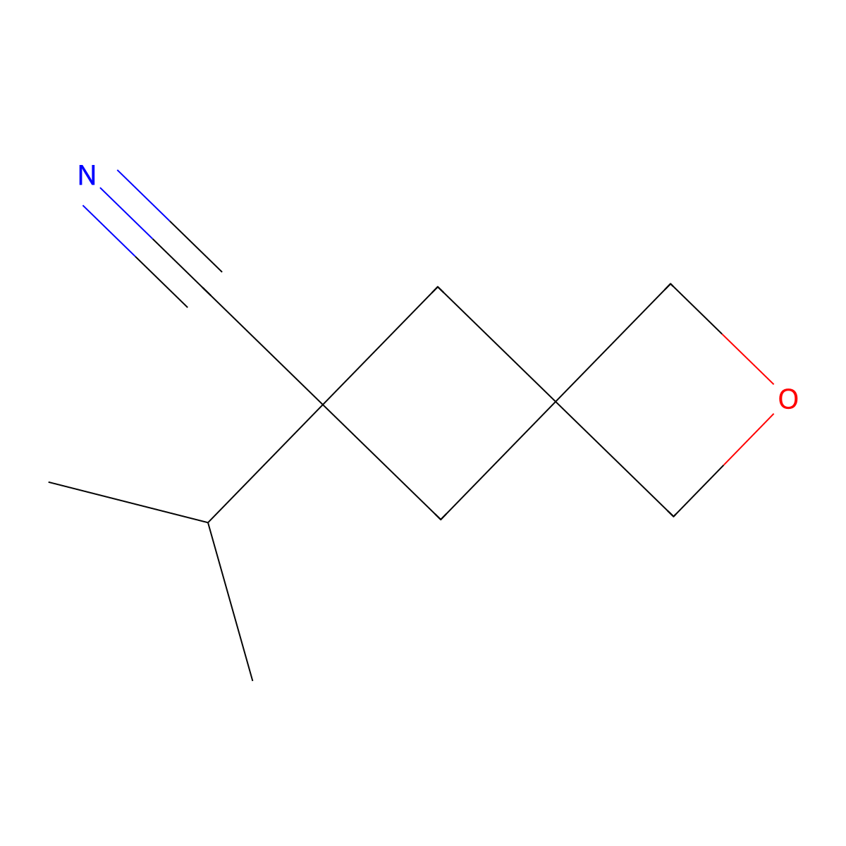 6-(Propan-2-yl)-2-oxaspiro[3.3]heptane-6-carbonitrile molecular structure, CAS 2866319-25-5