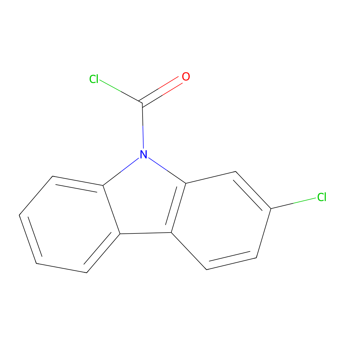 2-chloro-9H-carbazole-9-carbonyl chloride molecular structure, CAS 2866319-37-9