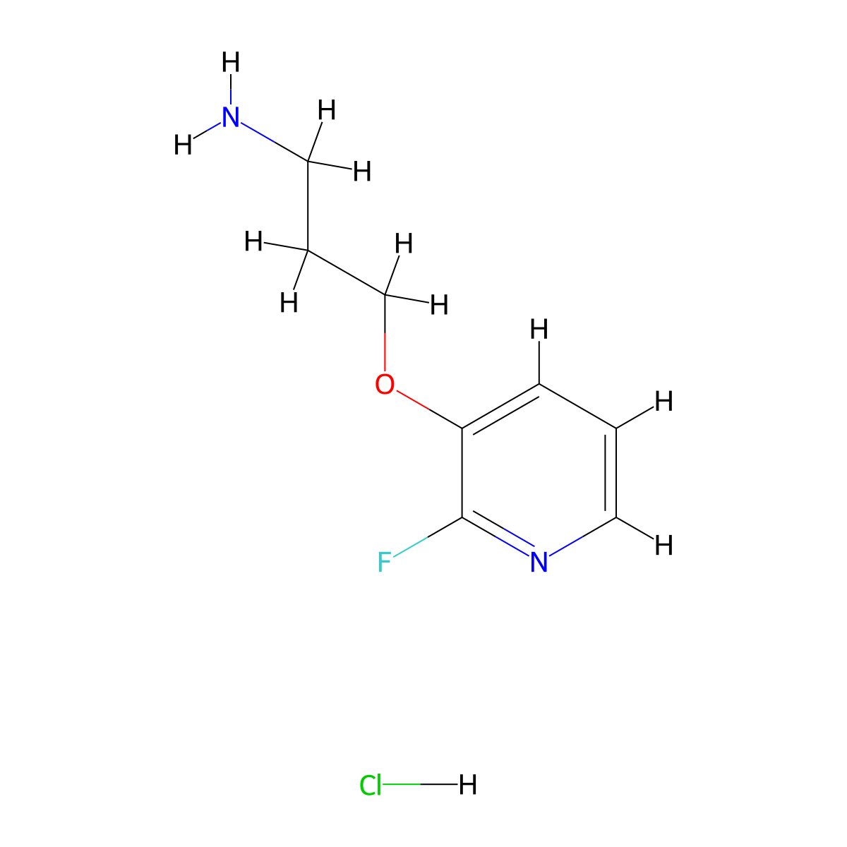 3-[(2-Fluoropyridin-3-yl)oxy]propan-1-amine hydrochloride molecular structure, CAS 2866319-40-4