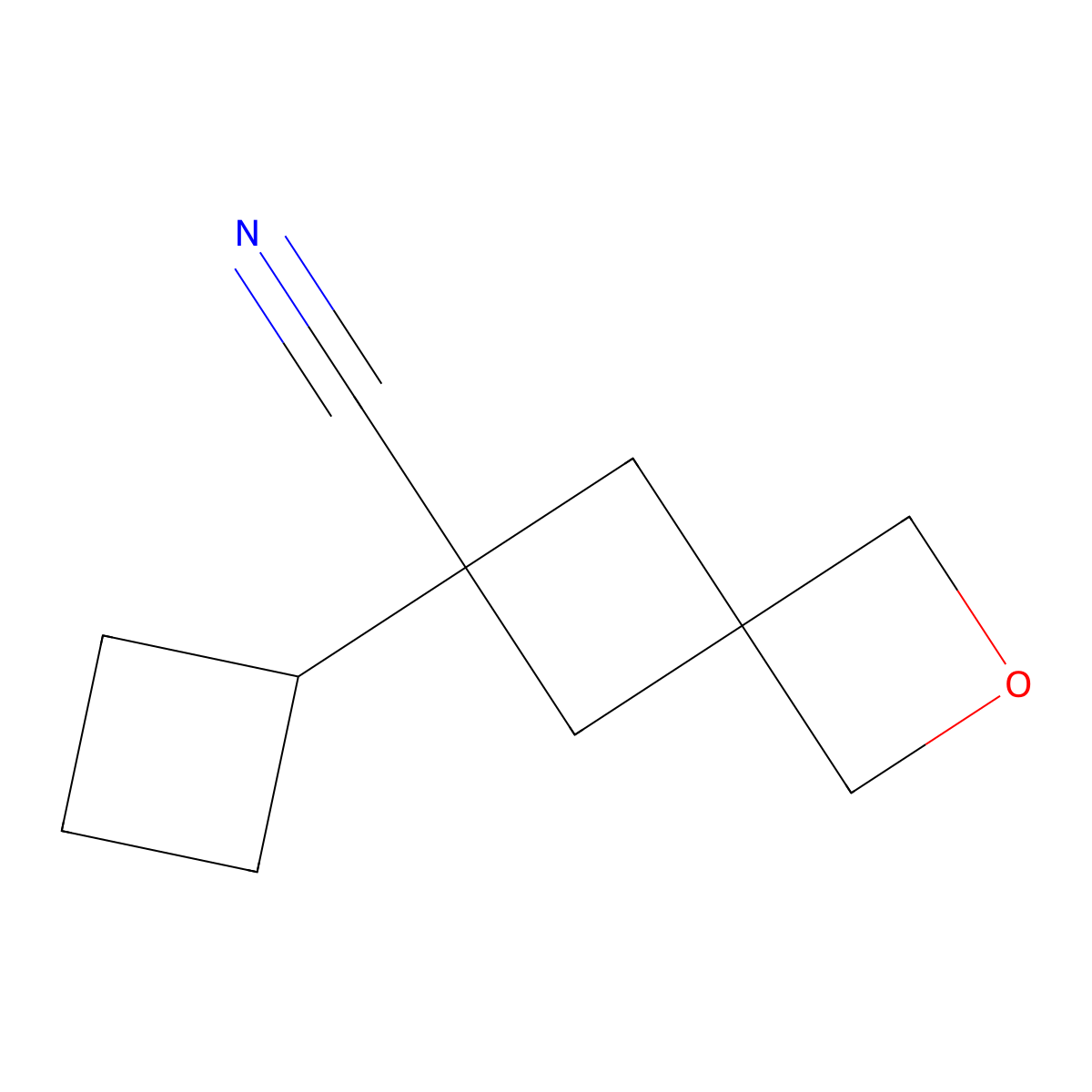 6-Cyclobutyl-2-oxaspiro[3.3]heptane-6-carbonitrile molecular structure, CAS 2866319-41-5