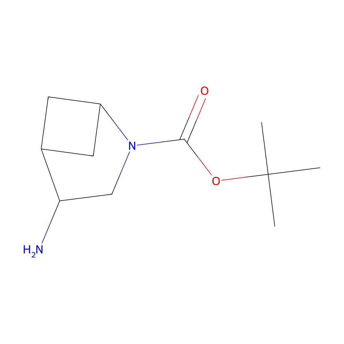 Tert-butyl (1s,5s)-4-amino-2-azabicyclo[3.1.1]heptane-2-carboxylate molecular structure, CAS 2866319-42-6