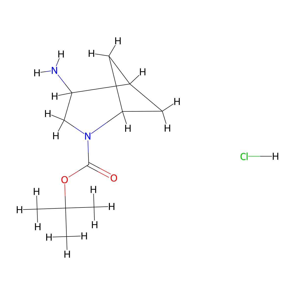 Tert-butyl 4-amino-2-azabicyclo[3.1.1]heptane-2-carboxylate hydrochloride molecular structure, CAS 2866319-43-7