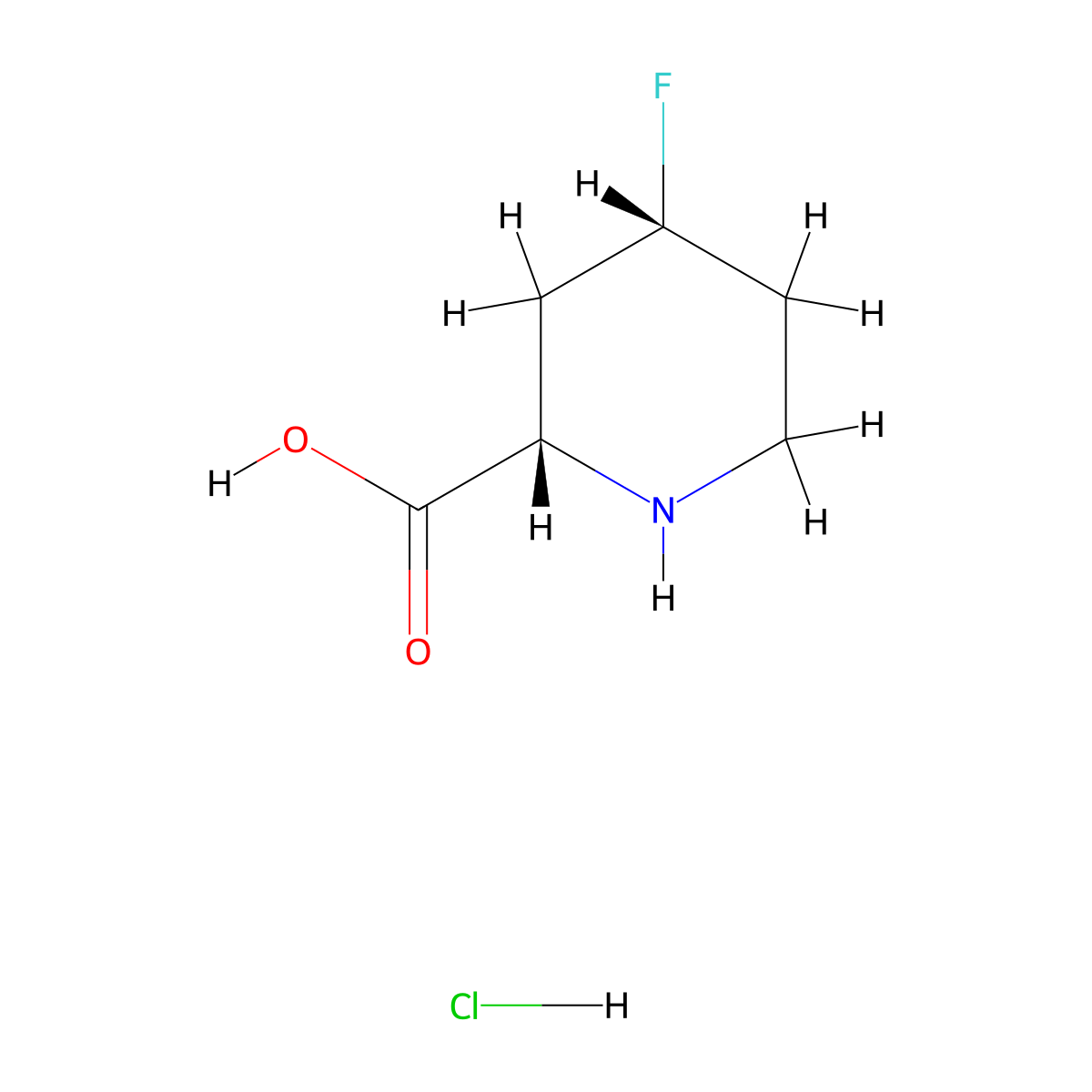 rac-(2R,4S)-4-fluoropiperidine-2-carboxylic acid hydrochloride molecular structure, CAS 2866319-46-0