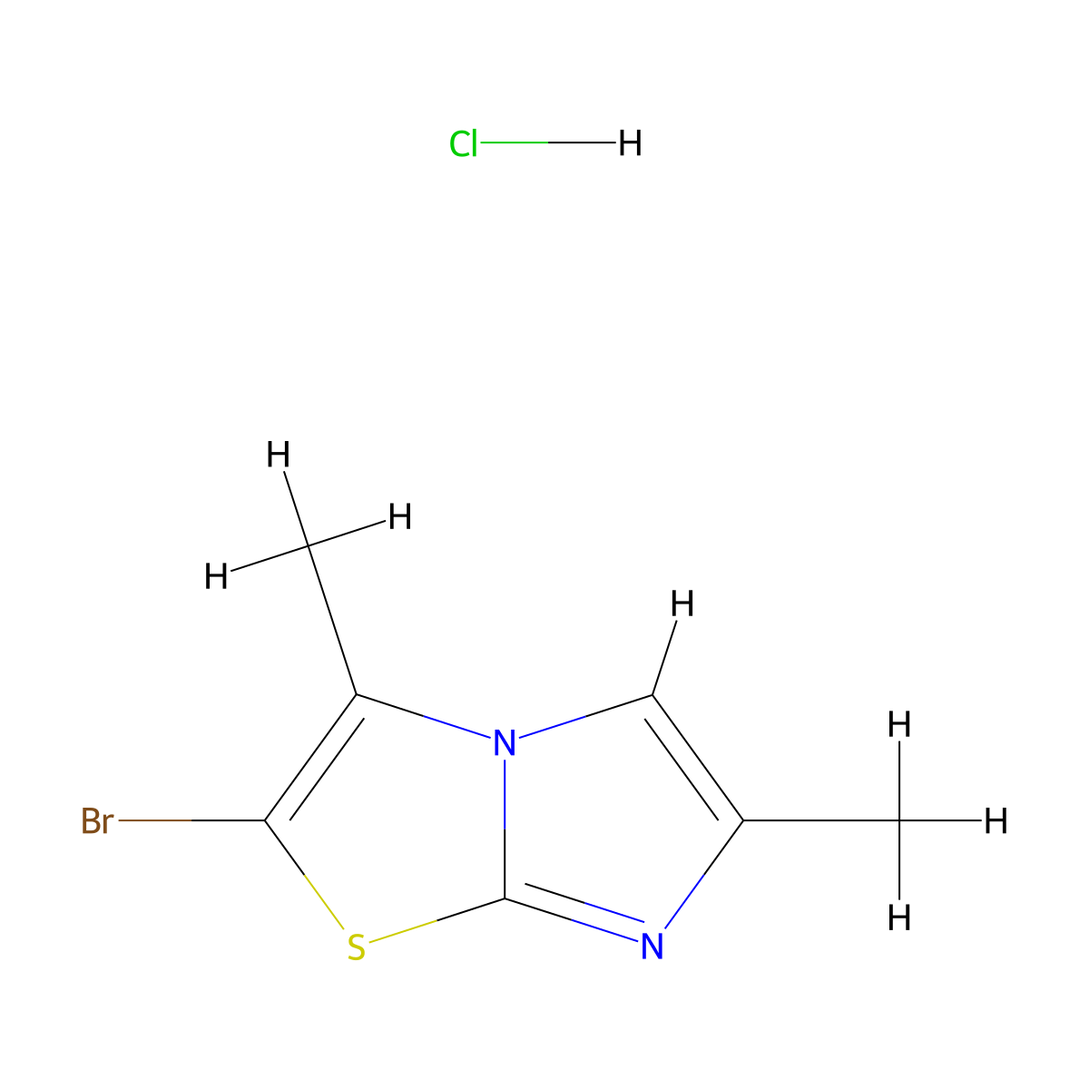 2-Bromo-3,6-dimethylimidazo[2,1-b][1,3]thiazole hydrochloride molecular structure, CAS 2866319-53-9