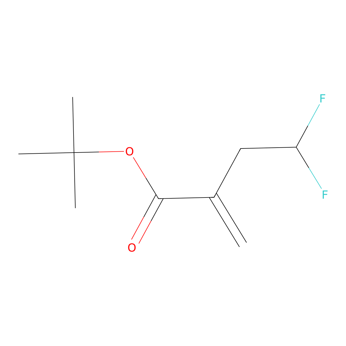 Tert-butyl 4,4-difluoro-2-methylidenebutanoate molecular structure, CAS 2866321-96-0