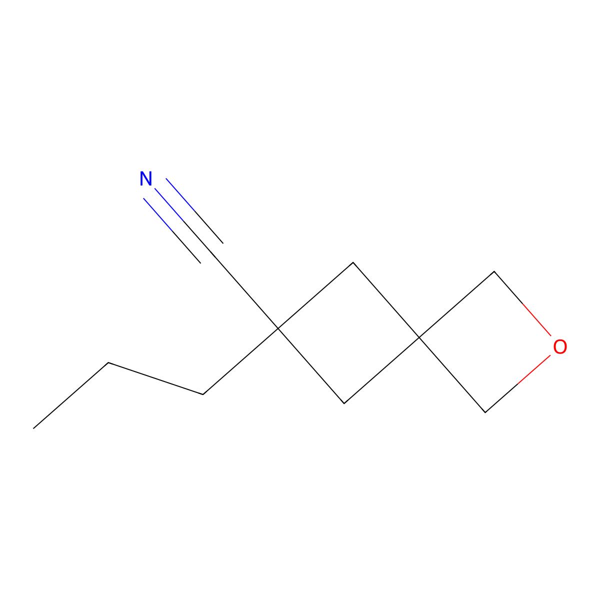 6-Propyl-2-oxaspiro[3.3]heptane-6-carbonitrile molecular structure, CAS 2866321-97-1