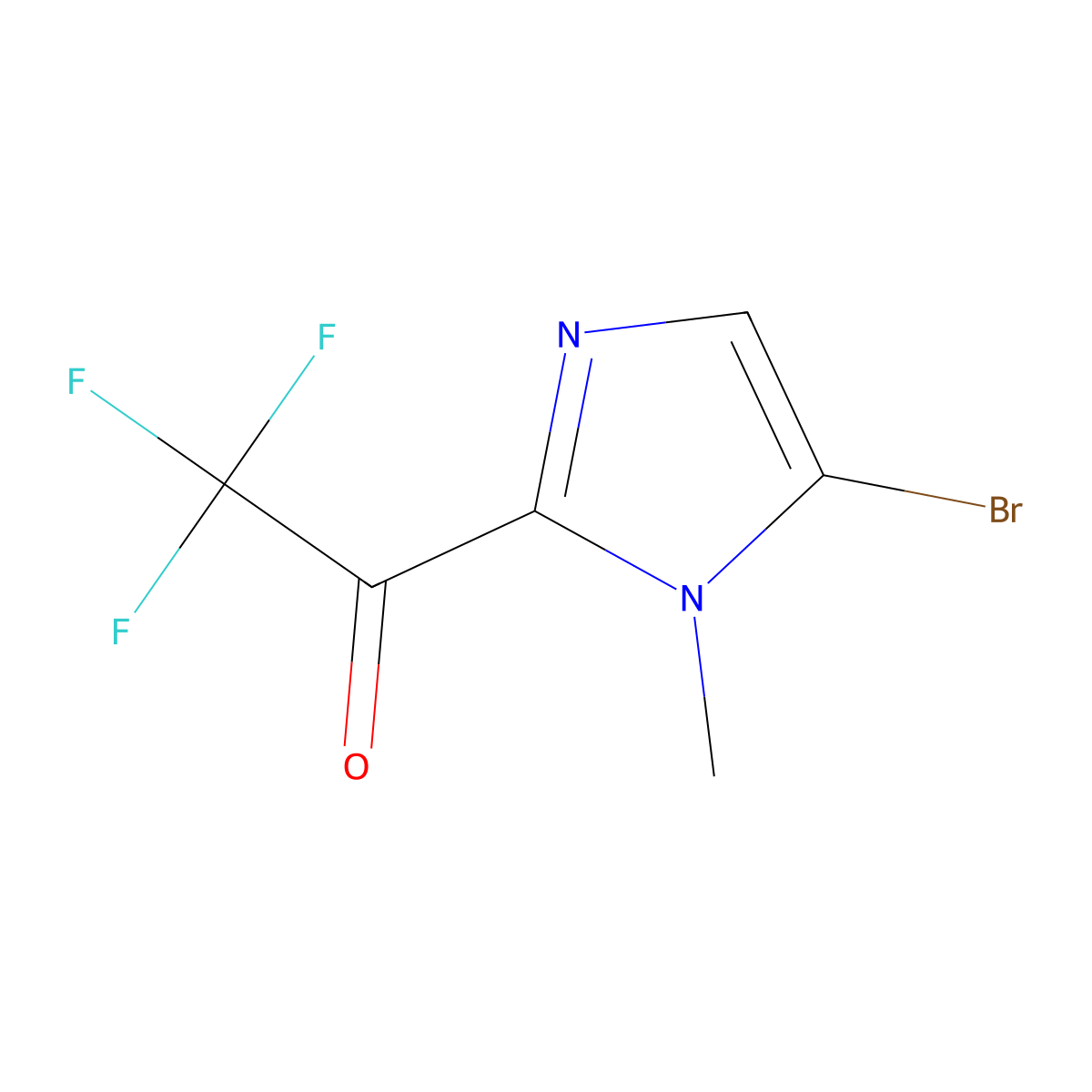 1-(5-bromo-1-methyl-1H-imidazol-2-yl)-2,2,2-trifluoroethan-1-one molecular structure, CAS 2866321-99-3