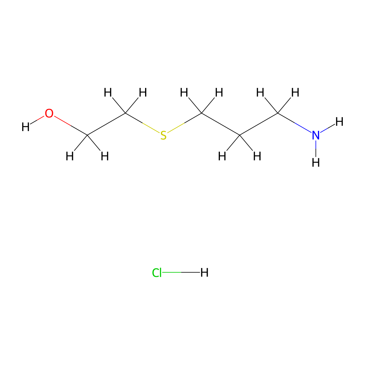 2-[(3-Aminopropyl)sulfanyl]ethan-1-ol hydrochloride molecular structure, CAS 2866322-03-2