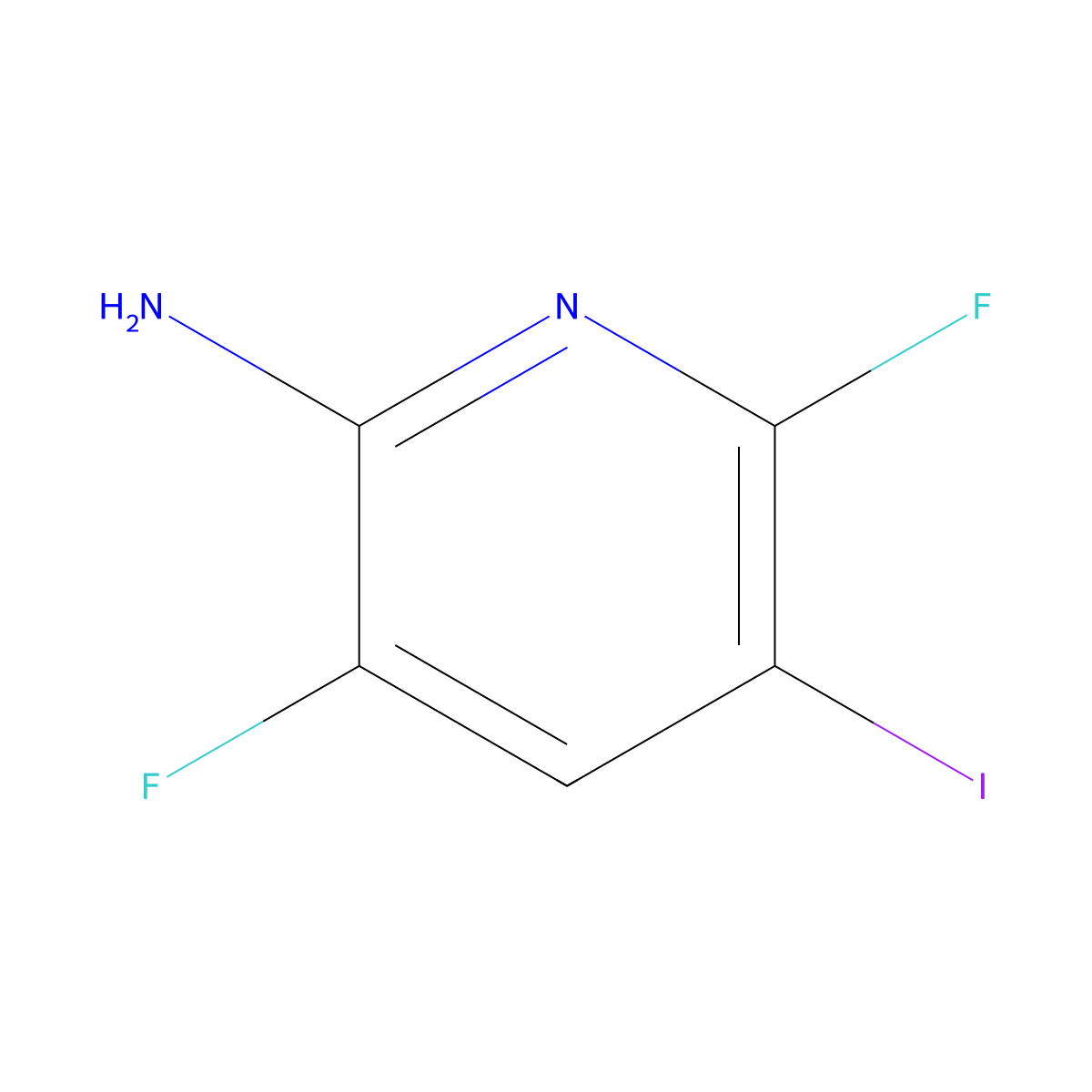 3,6-Difluoro-5-iodopyridin-2-amine molecular structure, CAS 2866322-09-8