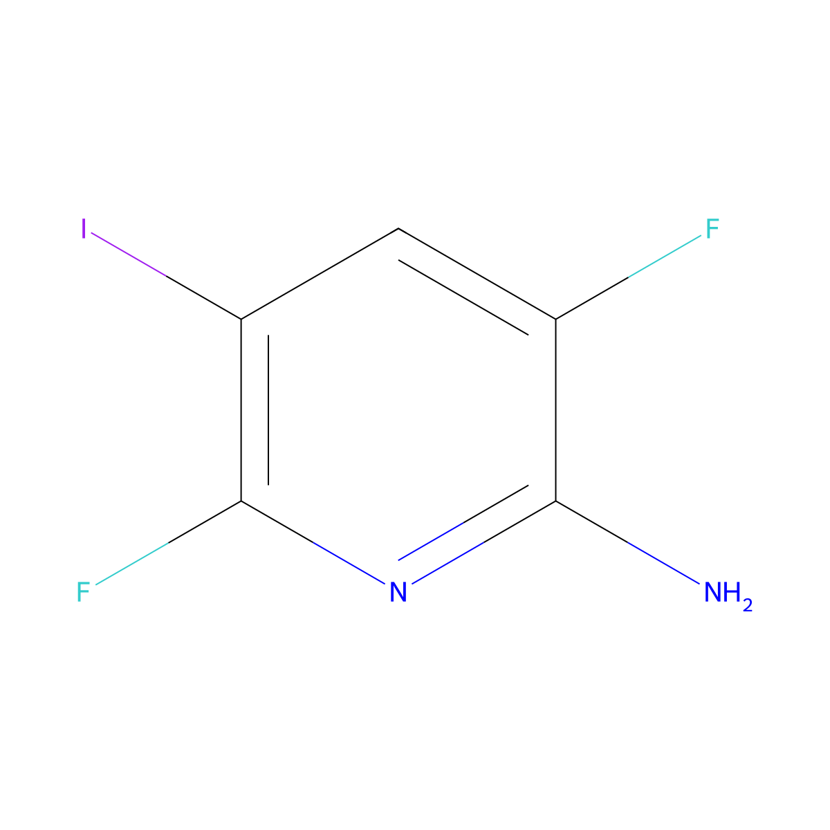 3,6-Difluoro-5-iodopyridin-2-amine molecular structure, CAS 2866322-09-8