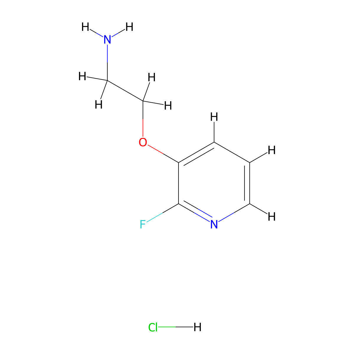 2-[(2-Fluoropyridin-3-yl)oxy]ethan-1-amine hydrochloride molecular structure, CAS 2866322-11-2