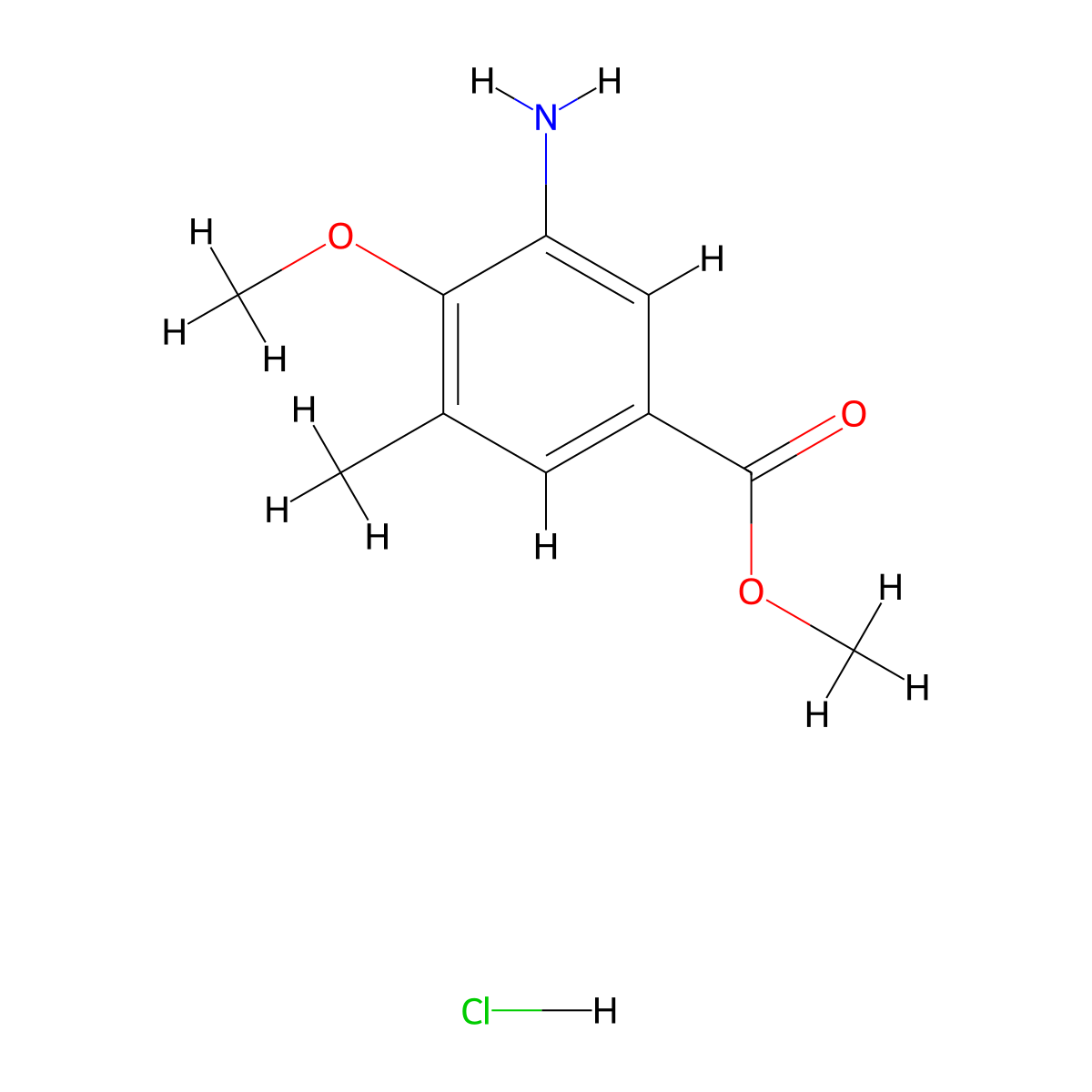 Methyl 3-amino-4-methoxy-5-methylbenzoate hydrochloride molecular structure, CAS 2866322-20-3