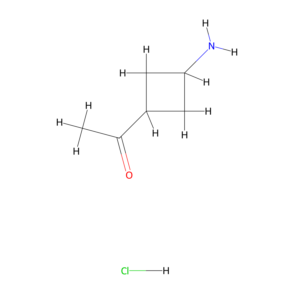 1-(3-aminocyclobutyl)ethan-1-one hydrochloride, Mixture of diastereomers molecular structure, CAS 2866322-25-8