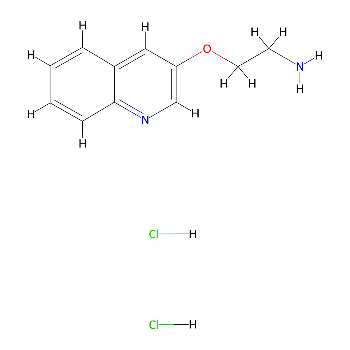 2-(Quinolin-3-yloxy)ethan-1-amine dihydrochloride molecular structure, CAS 2866322-30-5