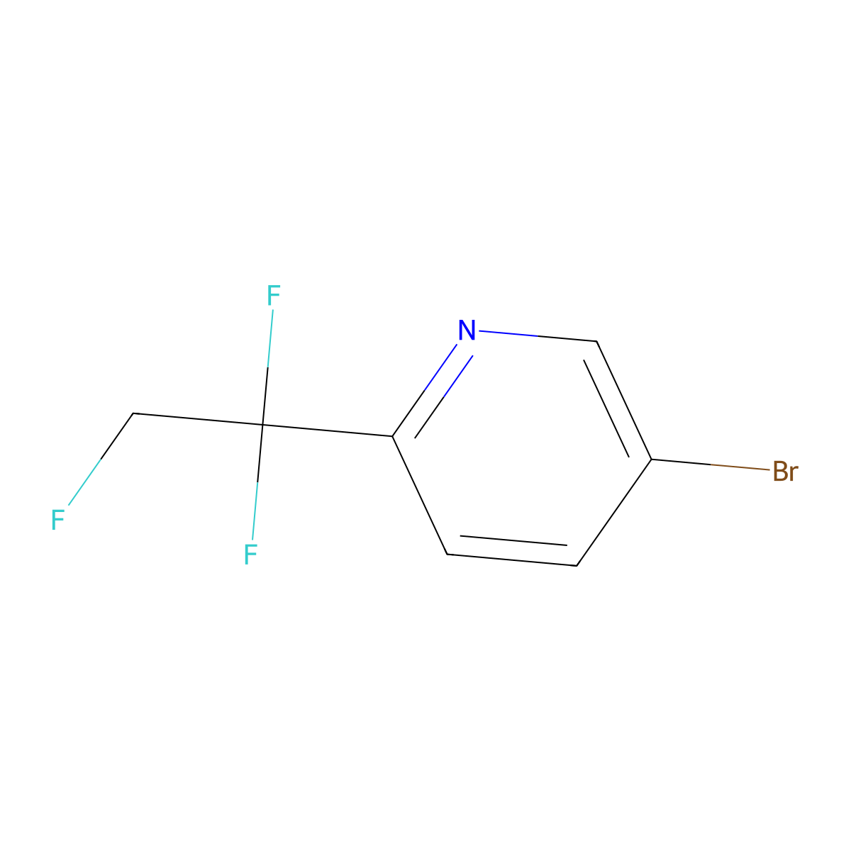 5-Bromo-2-(1,1,2-trifluoroethyl)pyridine molecular structure, CAS 2866322-32-7
