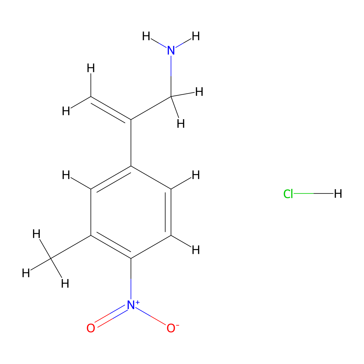 2-(3-Methyl-4-nitrophenyl)prop-2-en-1-amine hydrochloride molecular structure, CAS 2866322-39-4