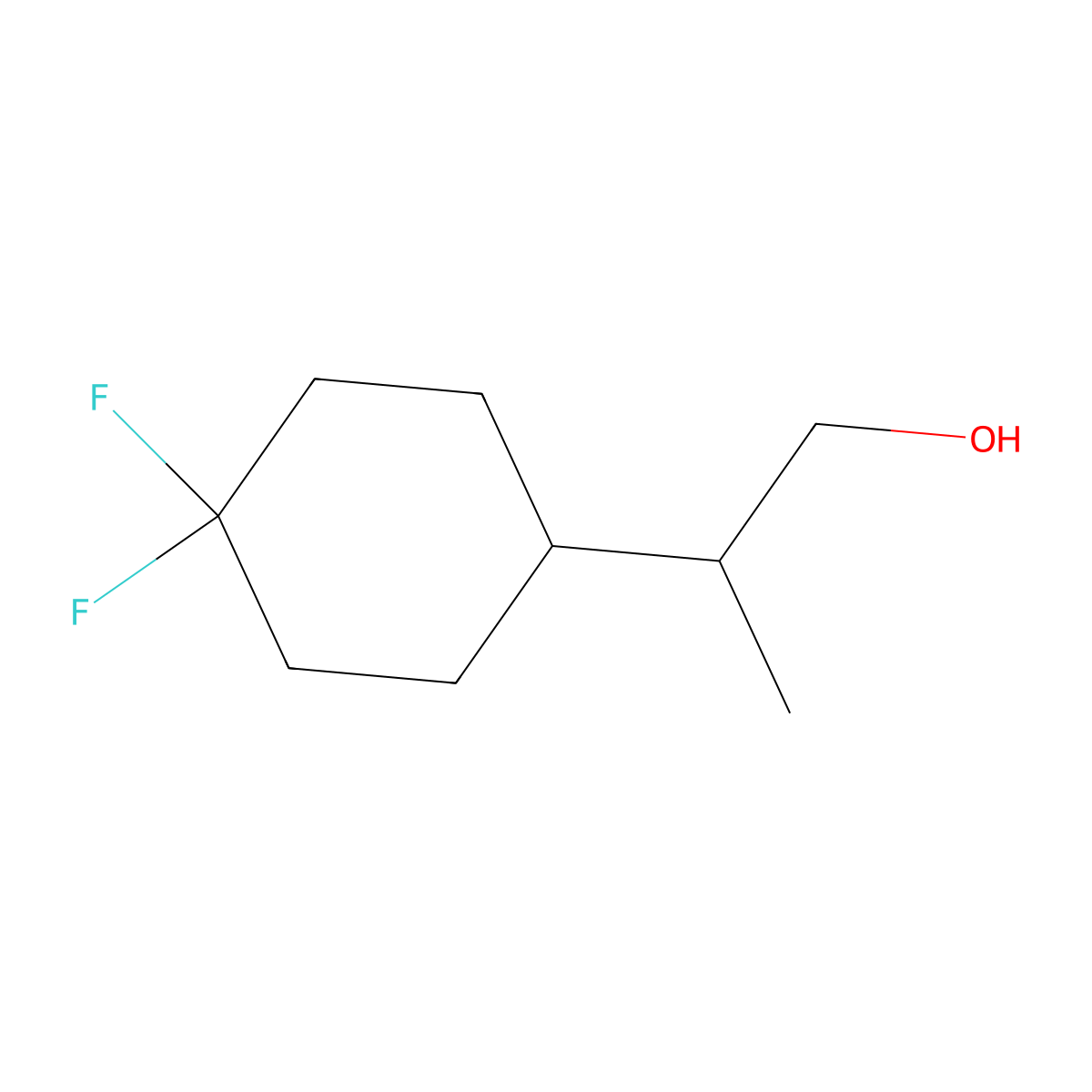 2-(4,4-Difluorocyclohexyl)propan-1-ol molecular structure, CAS 2866322-40-7