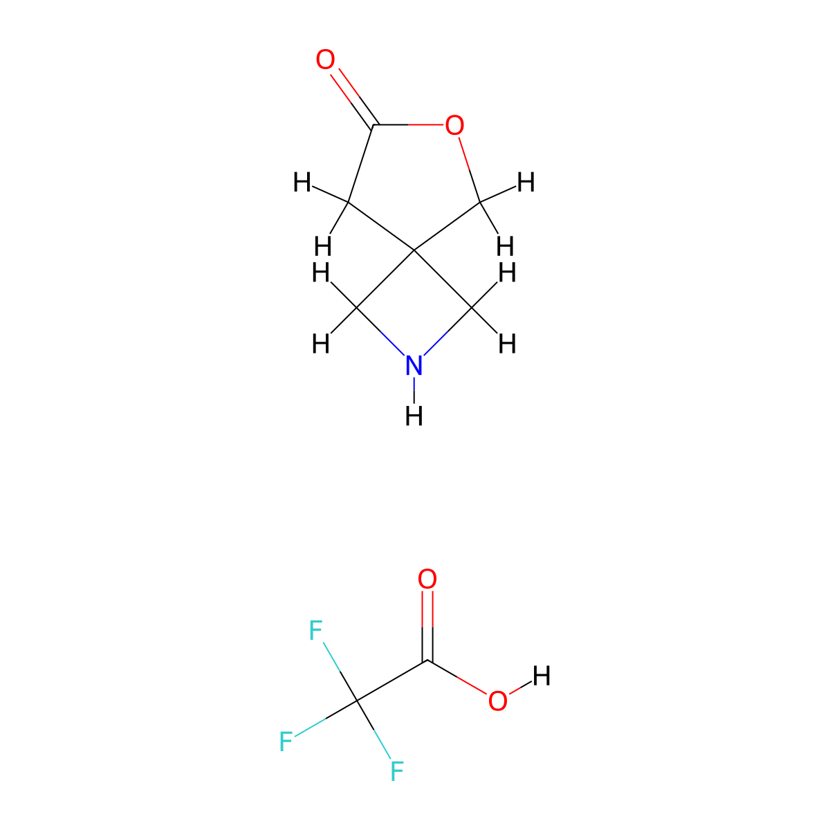 6-Oxa-2-azaspiro[3.4]octan-7-one, trifluoroacetic acid molecular structure, CAS 2866322-41-8