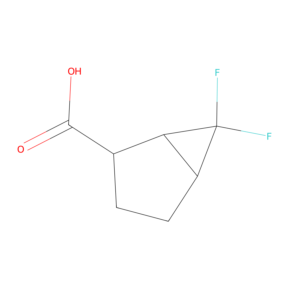 rac-(1R,2S,5S)-6,6-difluorobicyclo[3.1.0]hexane-2-carboxylic acid molecular structure, CAS 2866322-42-9