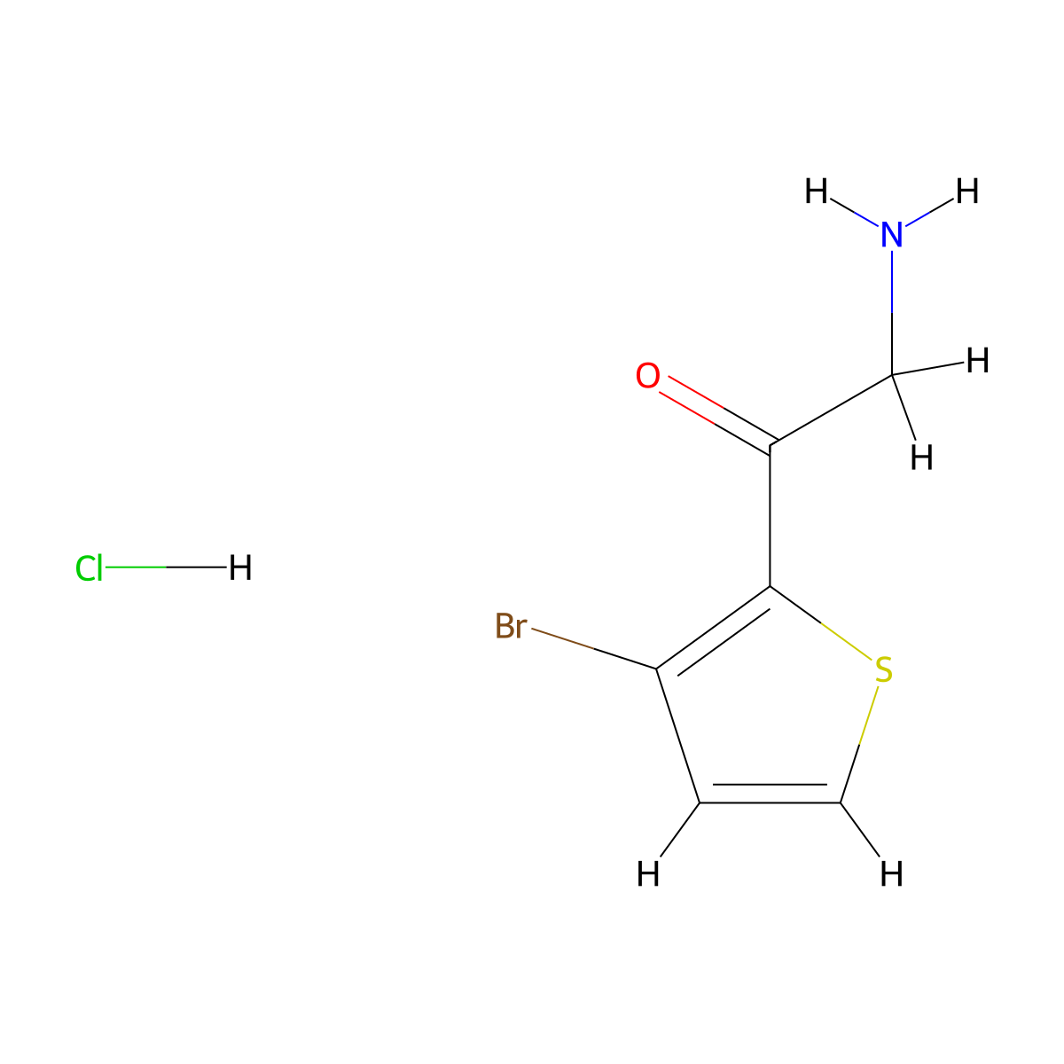 2-Amino-1-(3-bromothiophen-2-yl)ethan-1-one hydrochloride molecular structure, CAS 2866322-46-3
