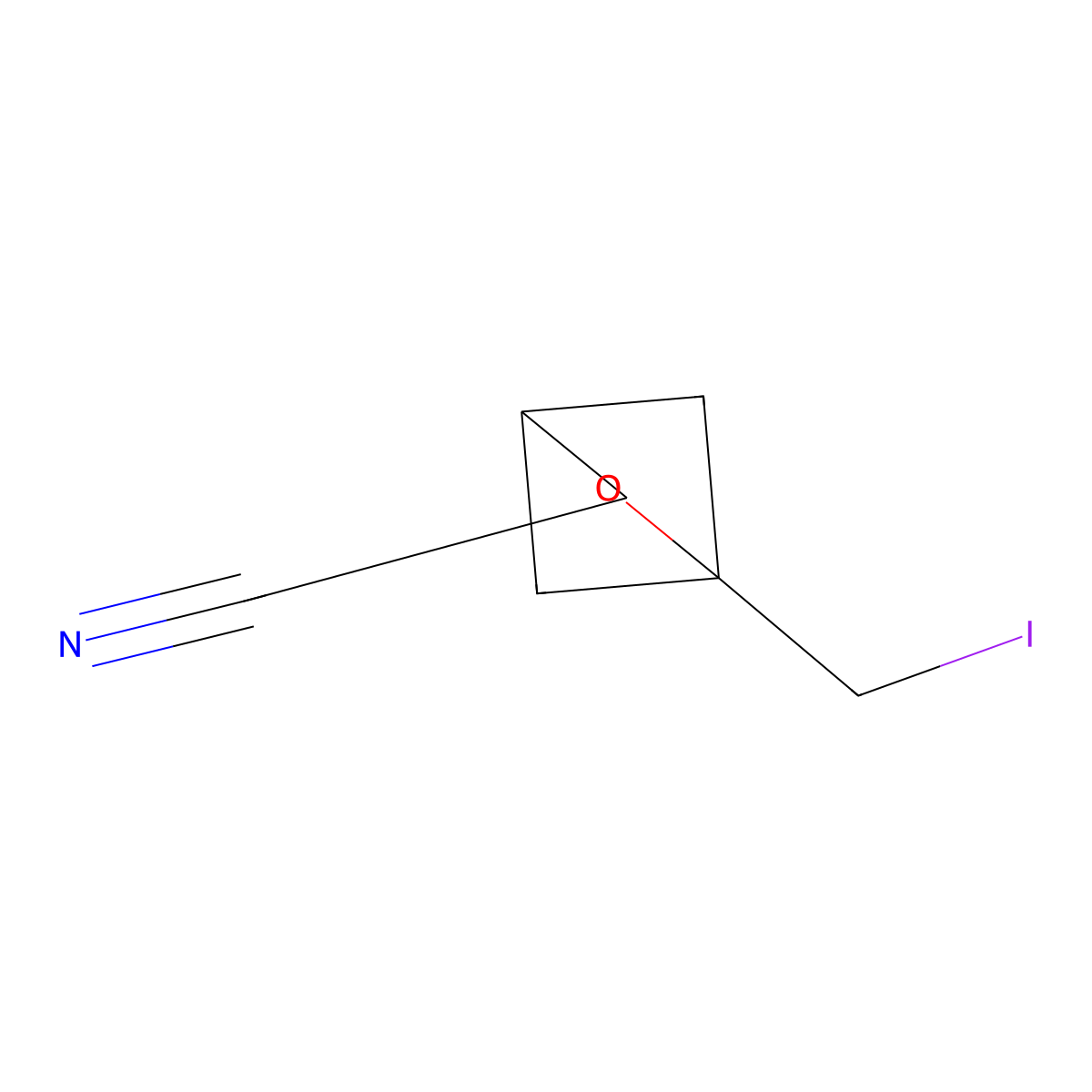 1-(Iodomethyl)-2-oxabicyclo[2.1.1]hexane-3-carbonitrile molecular structure, CAS 2866322-47-4