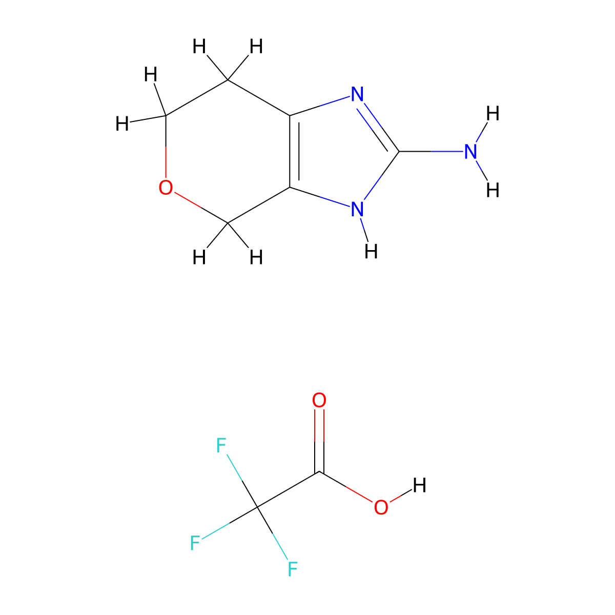 1H,4H,6H,7H-pyrano[3,4-d]imidazol-2-amine, trifluoroacetic acid molecular structure, CAS 2866322-51-0
