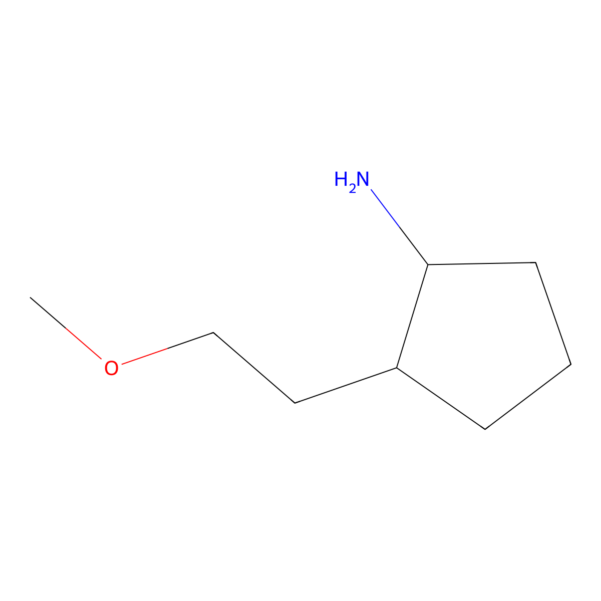 rac-(1R,2S)-2-(2-methoxyethyl)cyclopentan-1-amine molecular structure, CAS 2866322-54-3