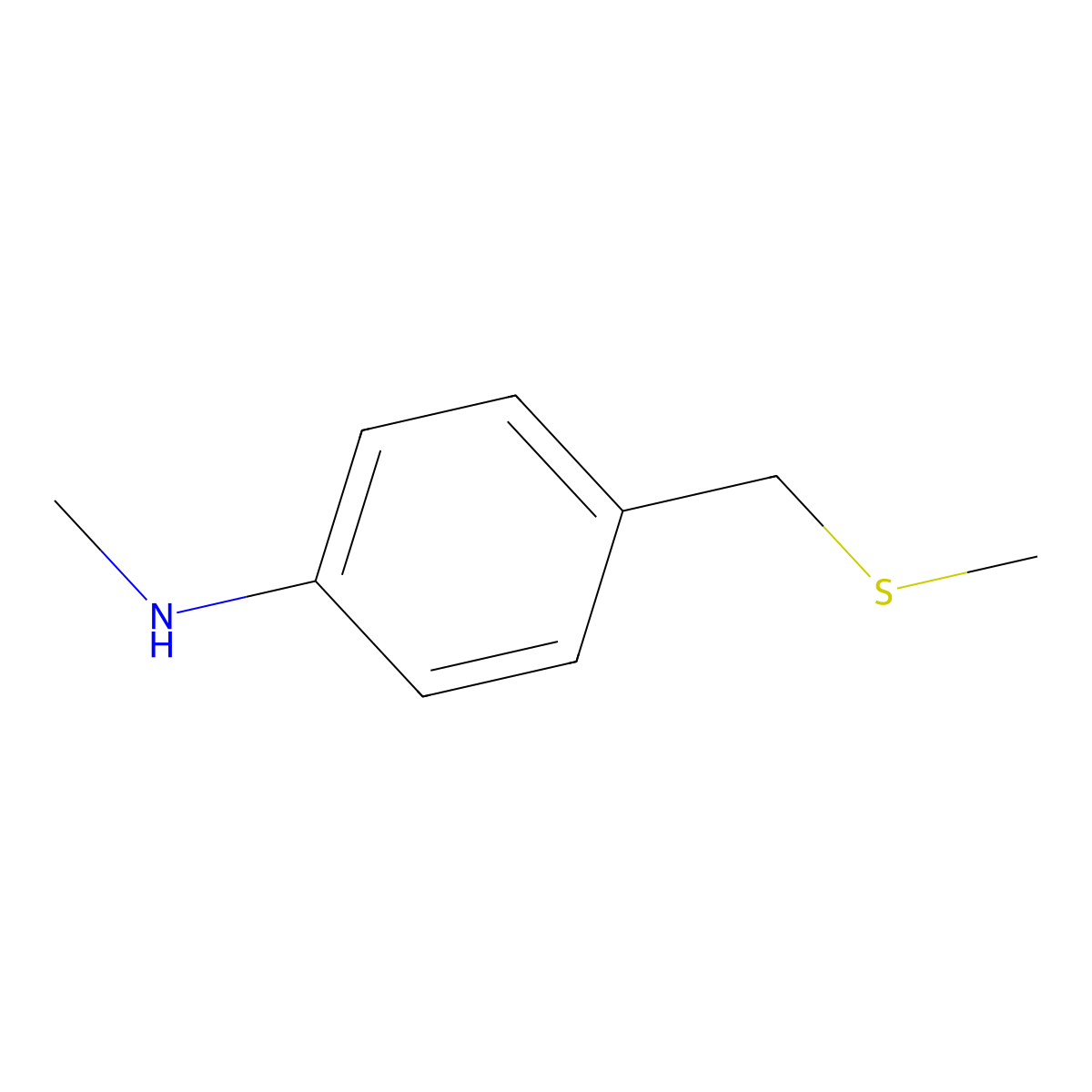 N-methyl-4-[(methylsulfanyl)methyl]aniline molecular structure, CAS 2866322-55-4