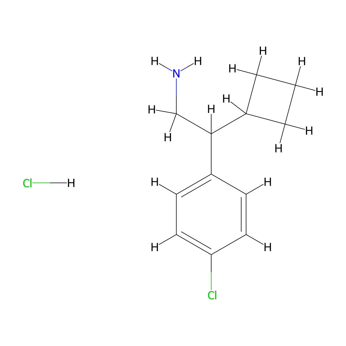 2-(4-Chlorophenyl)-2-cyclobutylethan-1-amine hydrochloride molecular structure, CAS 2866322-61-2