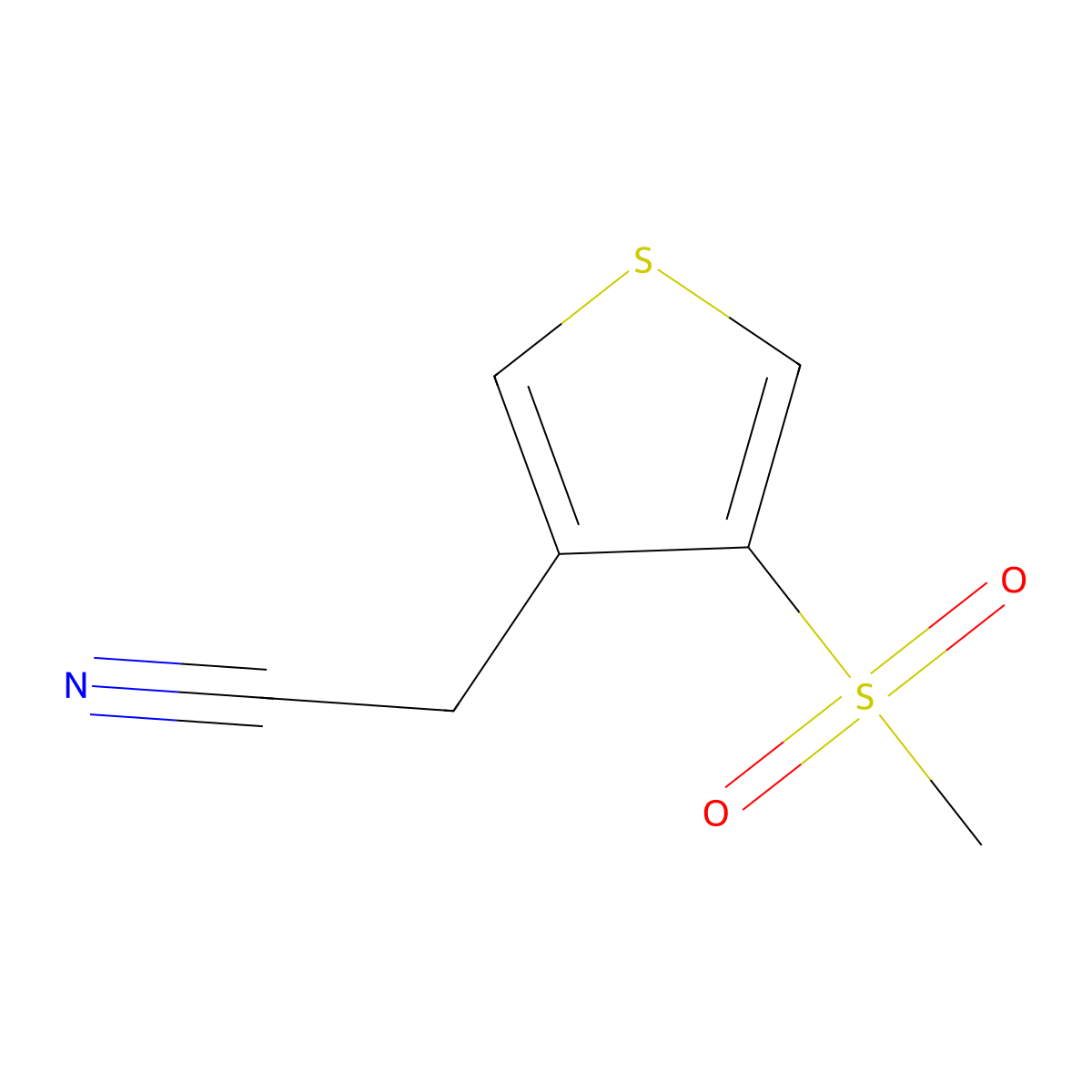 2-(4-Methanesulfonylthiophen-3-yl)acetonitrile molecular structure, CAS 2866322-64-5