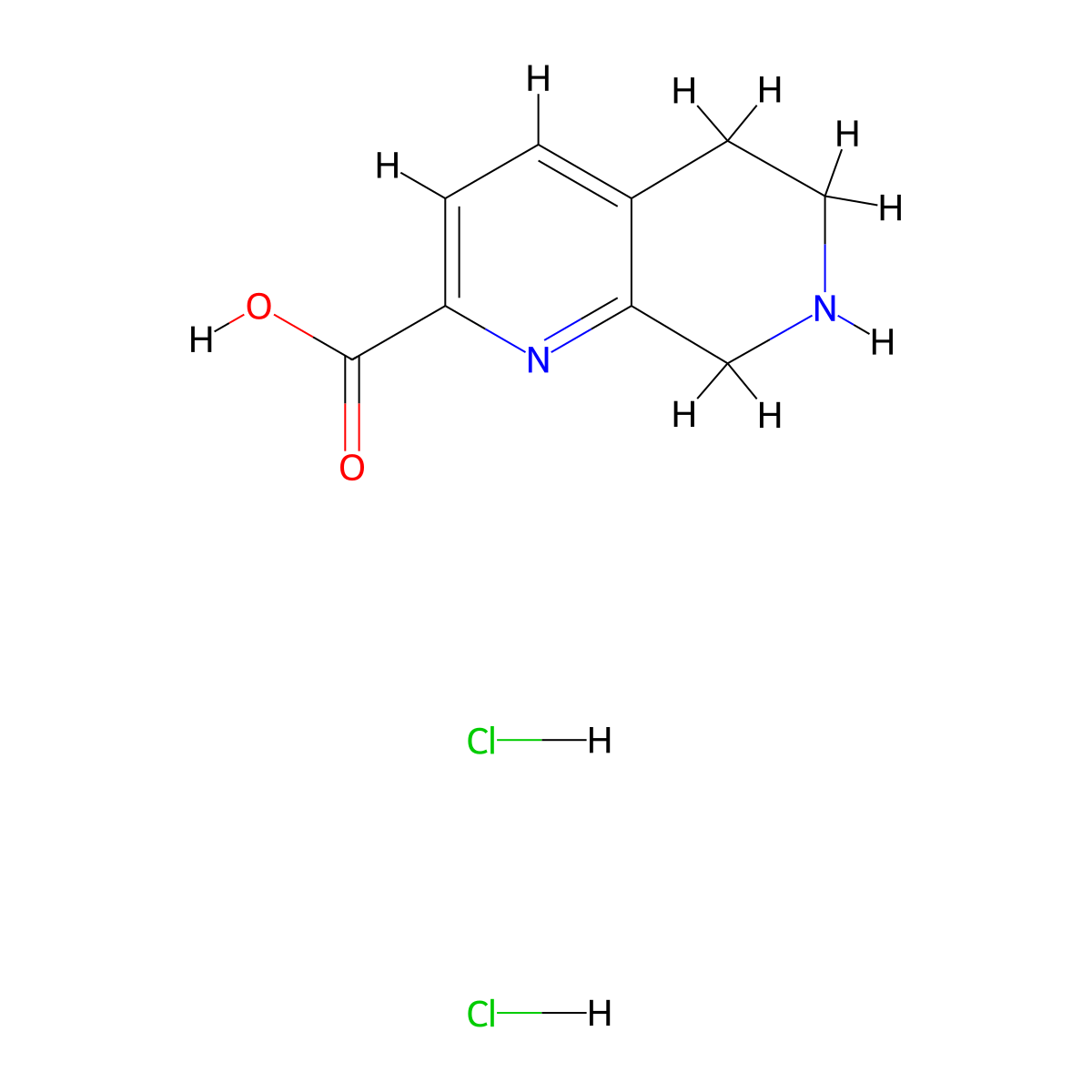 5,6,7,8-Tetrahydro-1,7-naphthyridine-2-carboxylicaciddihydrochloride molecular structure, CAS 2866322-67-8